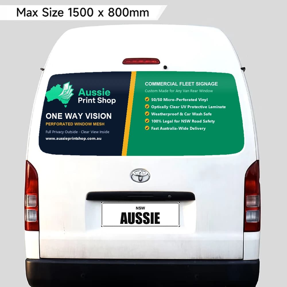 Van Rear Window One Way Vision - front view
