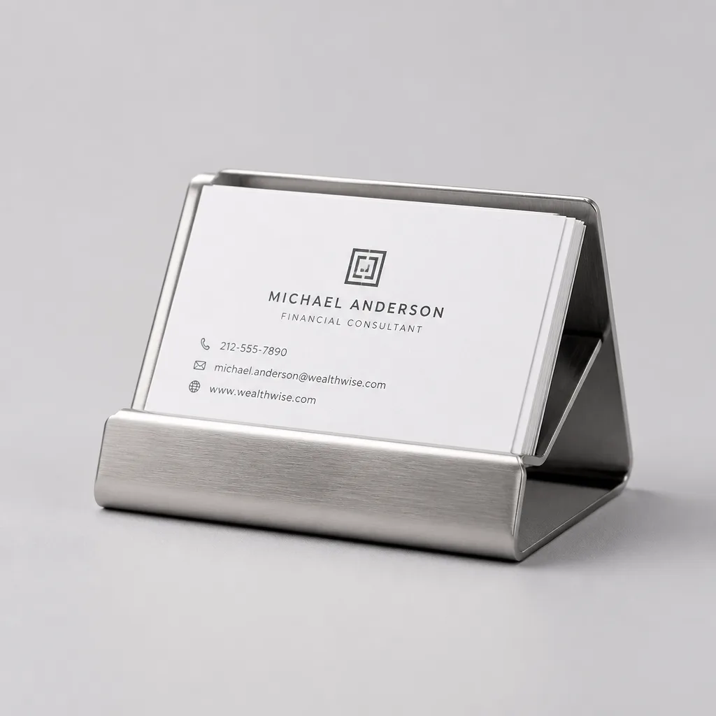Steel Desk Business Card Holders